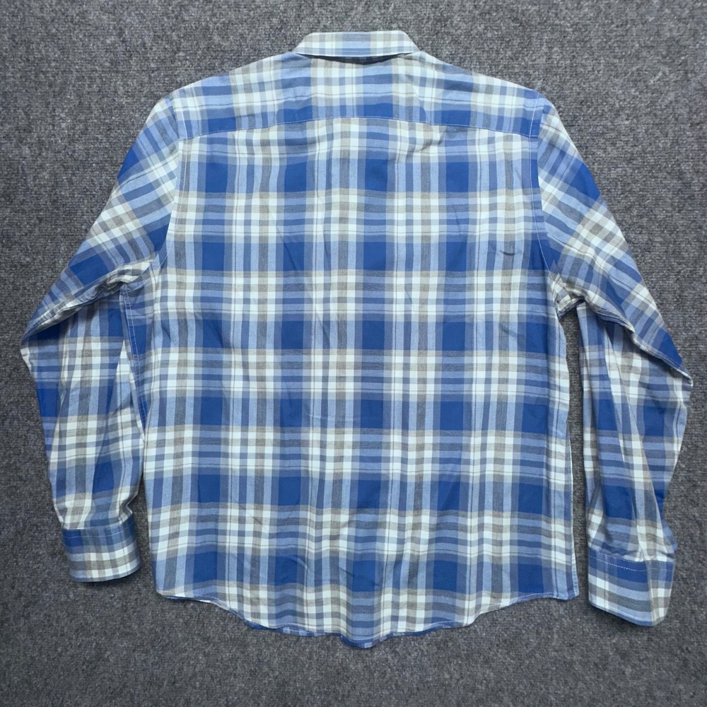 UNTUCKit Men's Plaid Button-Down Shirt Blue Gray Check‎ 100% Cotton Long Sleeve - Picture 10 of 10